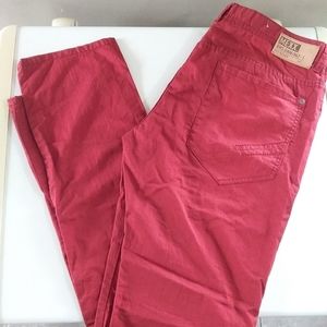 Red Denim Style Pants